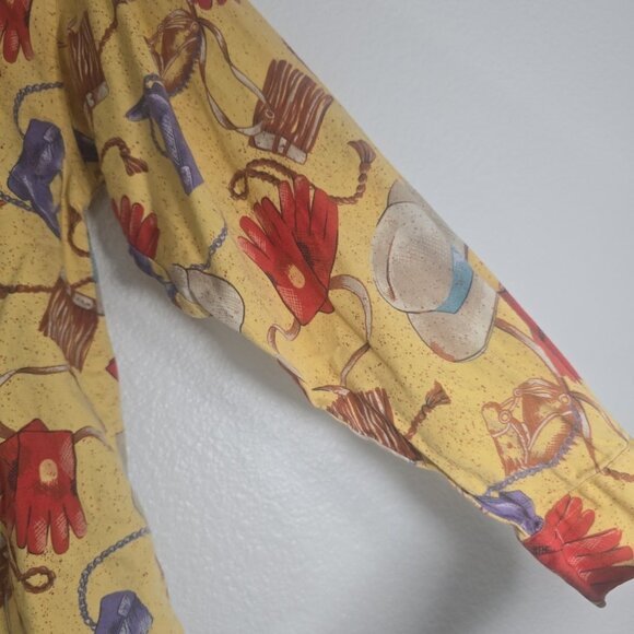 Dockers Vintage Western Button Down Shirt Women Medium Equestrian Cowboy Yellow - Picture 5 of 10